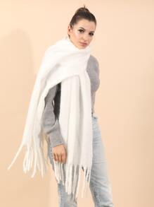 Pañuelo ribete con fleco - Blanco - Ver 1