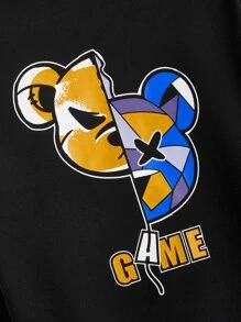 SHEIN 男孩卡通圖案連帽衫