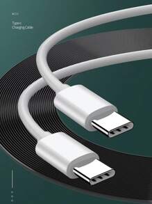 1 pieza cargador rápido cabeza & 1 pieza Cable de dato type C - Blanco - Ver 4