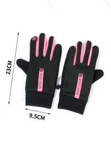 Letter Graphic Gloves - Multicolor - View 3