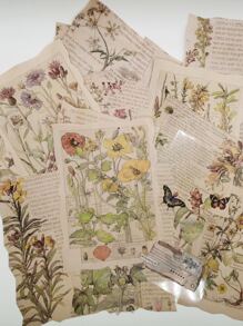 25入組花卉圖案材料紙 - 彩色 - 查看 1