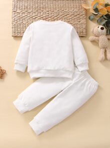 嬰兒字母圖案衛衣和衛褲