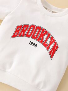 嬰兒字母圖案衛衣和衛褲