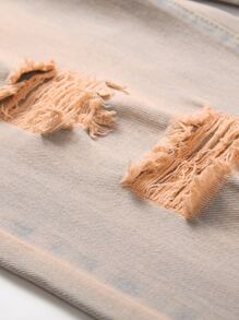 Hombres Jeans desgarro con bordado con fleco - Lavado ligero - Ver 6