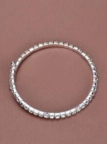 Pulsera abierta zirconia cúbica - Plateado - Ver 2