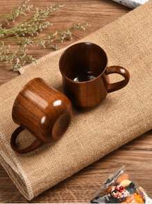 2入組木紋馬克 - 咖啡棕 - 查看 1