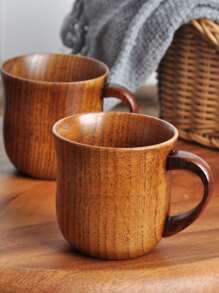 2入組木紋馬克 - 咖啡棕 - 查看 3