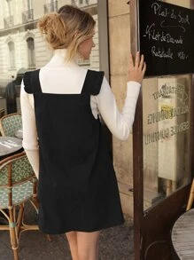 SHEIN Frenchy Đầm Xù màu trơn Giải trí - màu đen - Xem 2