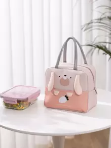 1pc Cartoon Graphic Lunch Bag - Pink - View 1
