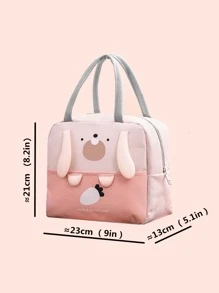 1pc Cartoon Graphic Lunch Bag - Pink - View 3