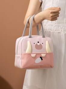 1pc Cartoon Graphic Lunch Bag - Pink - View 4