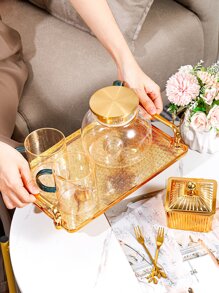 1pc Scroll Pattern Tray - Gold - View 2