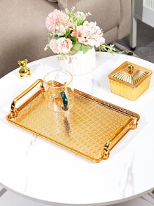 1pc Scroll Pattern Tray - Gold - View 5