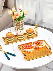 1pc Scroll Pattern Tray - Gold - View 6