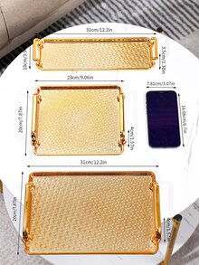 1pc Scroll Pattern Tray - Gold - View 7