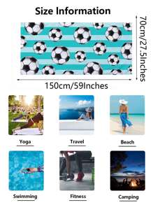 Bộ 1 Khăn Đi Biển Họa Tiết Bóng Đá, Khăn Tắm Microfiber, Khăn Đi Hồ Bơi Thời Trang Du Lịch, Nghỉ Mát, Hè - Nhiều màu - Xem 3