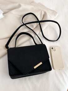 Geanta Patrata Metal Decor - Negru - Vizualizare 8