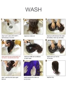 Peluca sintética largo rizado con tupe - Light Brown - Ver 3