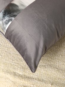 1入組雙色靠墊套不附帶墊芯 - 銀色 - 查看 2