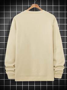 Manfinity Men 1pc Letter Graphic Round Neck Pullover