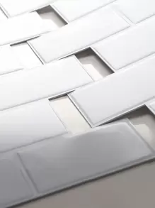 Kitchen Backsplash 3D Glossy White Subway Peel And Stick Wall Tile Sticker Wallpaper,Stickers,Wall Decal, Vinyl Decal For Home Decorations,Spring Decoration Items Refresh Your Home,Rama Decoration Stickers Gifts Birthday Graduation - White - View 5