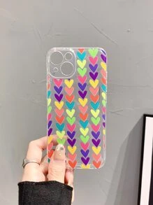 愛心圖案透明手機殼 - 彩色 - 查看 4