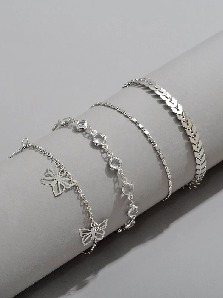 YAFEINI Bracelet De Cheville Papillon & Marguerite En Argent Sterling 925 – Bijou Fin Et Ajustable Pour Femme & Fille