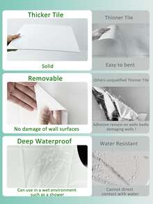 1入組格子設計廚房貼紙 - 白色 - 查看 8