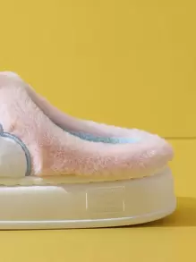 Women‘s Rabbit Design Fluffy Novelty Slippers, New Black Comfort Insole - Pink - View 5