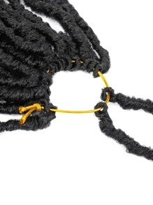 1入組捲髮人造Locs鉤針頭髮，柔軟Locs預環女神Locs鉤針頭髮新Locs捲曲深波浪鉤針Locs合成接發 - 黑色 - 查看 7