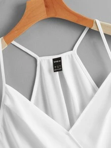 SHEIN VCAY Wrap Front Cami Top - White - View 4