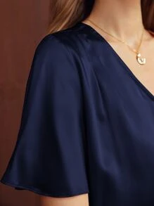 MOTF PREMIUM RELAXED FIT BUTTERFLY SLEEVE TOP - Navy Blue - View 7