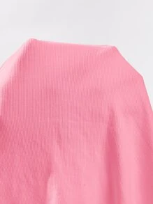 SHEIN BAE Áo hai dây Bất đối xứng màu trơn Gợi cảm - Hồng - Xem 6