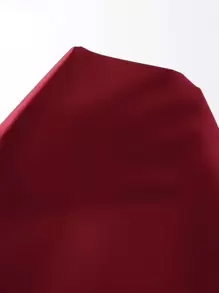 SHEIN Clasi Áo sơ mi màu trơn Giải trí - Màu Đỏ Sâu - Xem 6