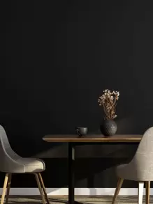 1pc Plain Wall Paper, Black PVC Waterproof Self Adhesive Wall Sticker For Home Decor, Renovation Stickers Peel Wall Panels, Wall Paper, Wallpapers, Spring Decoration Items Refresh Your Home, Rama Decoration Stickers - Black - View 1