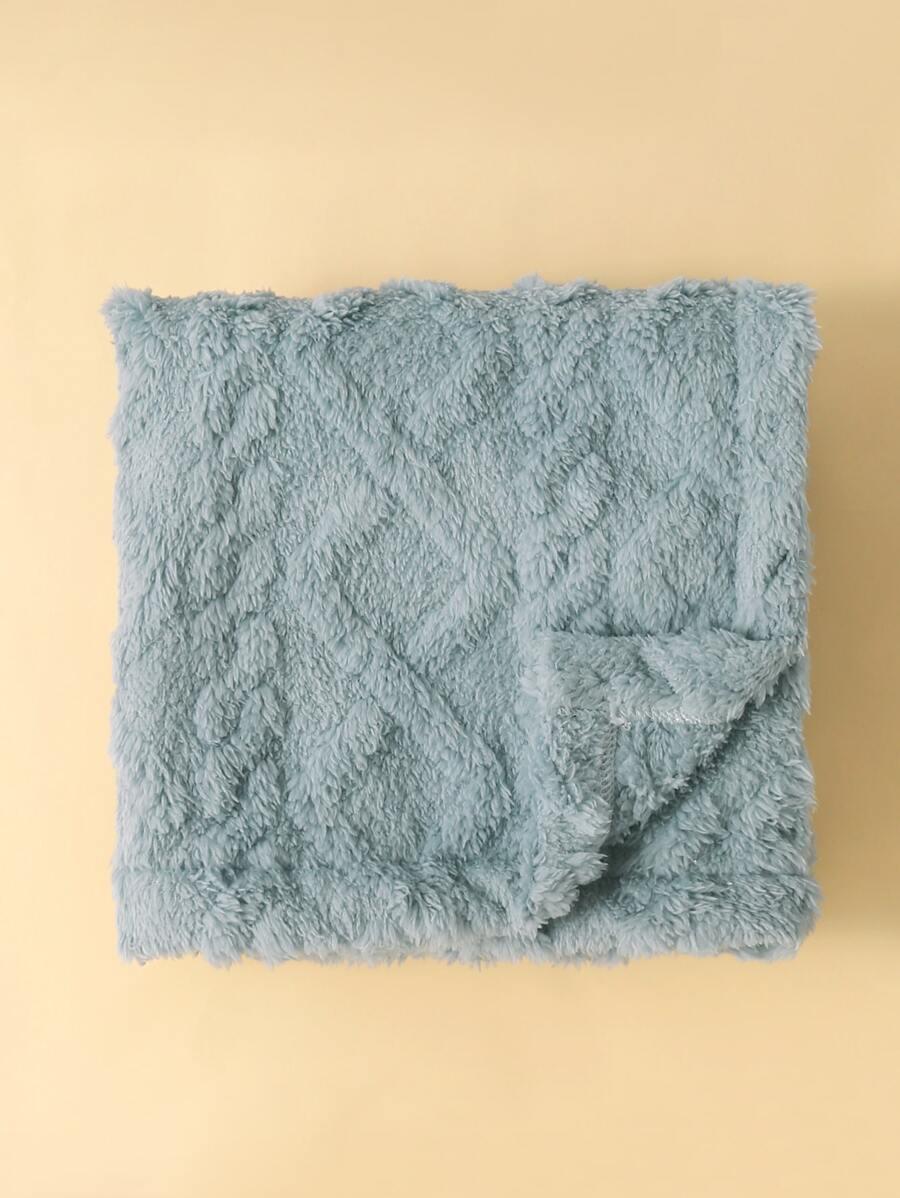 1入組絨布嬰兒繈褓毯 - 霧霾藍 - 查看 1