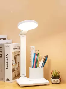 1 pieza Luz escritorio moderno ajustable LED escritorio con almacenamiento compartimiento para doméstico - Blanco - Ver 1