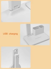 1 pieza Luz escritorio moderno ajustable LED escritorio con almacenamiento compartimiento para doméstico - Blanco - Ver 6
