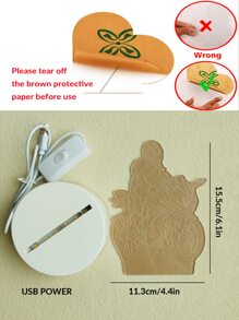 1pc 6-LED Warm Light Motorcycle Decoration Light, Bedroom Bedside Desk Decorative Glowing Motorcycle Lamp - Yellow - View 5