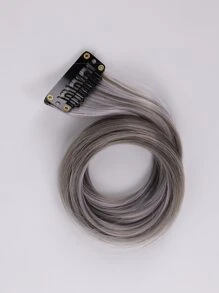 5pcs Clip In Long Curly Synthetic Hairpiece - Grey - View 5
