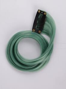 Rainbow Hair Accessories Synthetic Hair Extensions Clip Hairpiece Body Wave Curly Clip On Wavy Clip-In One Piece Girls - Army Green - View 4