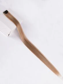 5pcs Set Colorful Clip In Synthetic Hair Extension Long Straight  For Women Girls With Cosplay - Brown - View 7