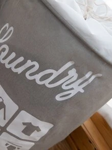 1pc Letter Graphic Laundry Hamper - Multicolor - View 5