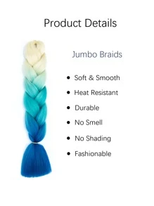 Bóng Jumbo Bím tóc Nối tóc 24 Inch Nhiệt độ cao Sợi tổng hợp Chất xơ Nối tóc Đối với Bím tóc hộp Bím tóc Tóc ( ) - Nhiều màu - Xem 6