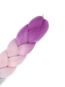 漸層巨型發編髮片,24英寸高溫合成纖維髮片,適用於盒子發辮發髮 - 彩色 - 查看 5