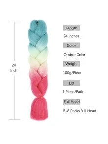 Ombre Jumbo Braiding Hair Extensions 24 Inch High Temperature Synthetic Fiber Hair Extensions For Box Braids Braiding Hair - Multicolor - View 5