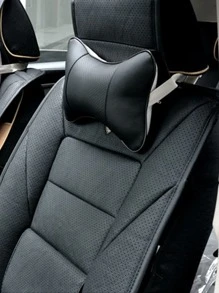 1 pieza Almohada cervical unicolor de coche - Negro - Ver 2
