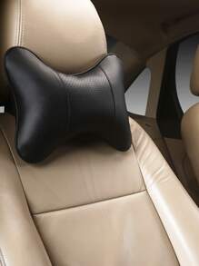 1 pieza Almohada cervical unicolor de coche - Negro - Ver 3