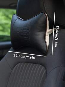 1 pieza Almohada cervical unicolor de coche - Negro - Ver 4