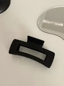 1 pieza Pinza de pelo cuadrada hueca básica negra de 10.5cm, Pinza de pelo casual, de escuela, de verano, Pinza de pelo, Sujetador de pelo, Pinza de pelo, Recogedor de pelo, Artículos escolares, Universidad - Negro - Ver 3